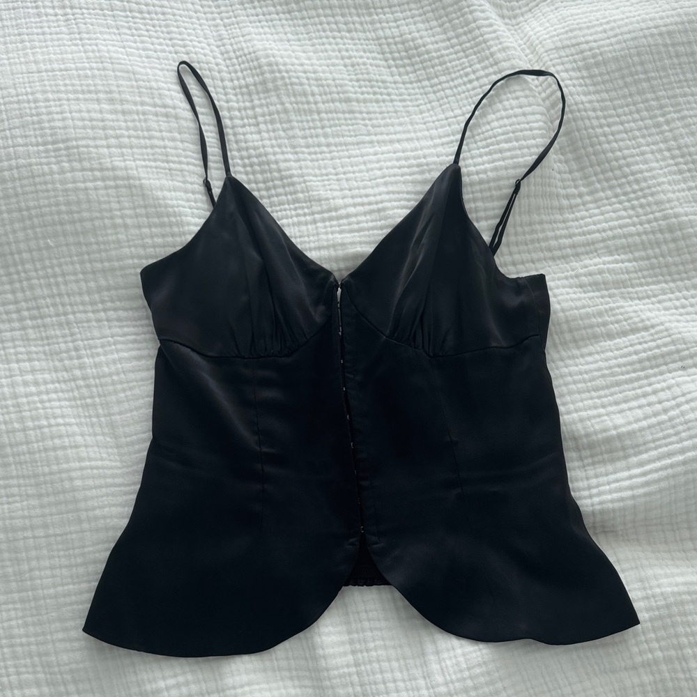 REFORMATION silk corset top
